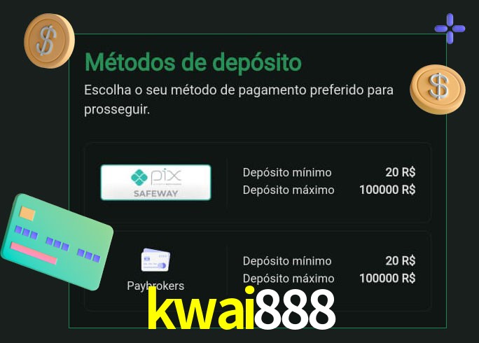 O cassino kwai888 oferece uma grande variedade de métodos de pagamento